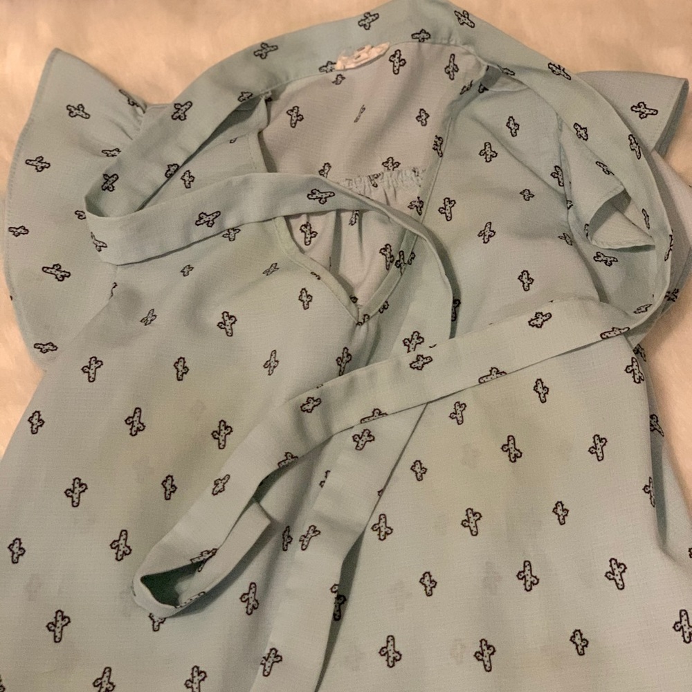 Blouse with self tie bow